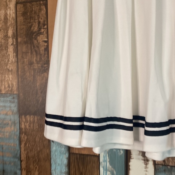 Wild fable white and black stripe pleated elastic waist  skirt - Picture 10 of 16